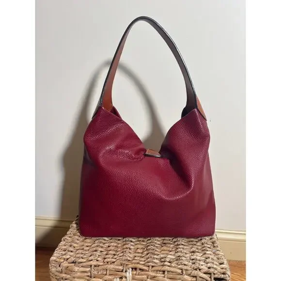 Dooney and Bourke dark Red Leather Logo Lock Pebbled leather - Picture 2 of 16